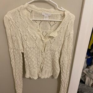 House of Harlow 1960 Cream Knit Cardigan